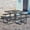 Black, variant on LZBEITEM 46'' Square Outdoor Commercial Steel Metal Picnic Table Set, Heavy Duty Sturdy Picnic Tables Furniture Set with 4 Benches and Umbrella Hole for Garden, Terrace, Deck, and Park - Blue