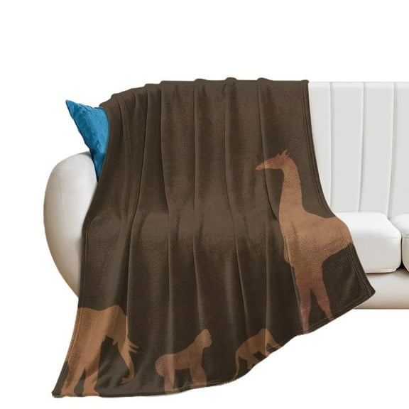 Brown Safari Jungle Zoo Animals Throw Blanket Warm Microfiber Flannel Bedroom Decor Blankets For Beds