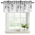 thumbnail image 2 of Grey Ombre Botanical Valances for Windows, Watercolor Gray Pastoral Leaf Light Filtering Kitchen Curtains, Rod Pocket Window Valance Curtains for Living Room Bedroom, 54" W x 18" L, 2 Panels, 2 of 9