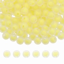 Uxcell 200 Pcs Acrylic Beads 0.08" Cute Beads for Bracelets Frosted Yellow