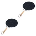 thumbnail image 2 of bedienty Heat Diffuser Plate Disc Kitchen Cookware Milk Coffee Heat Diffuser Ring mer Ring with Wooden Handle 22cm 2Set, 2 of 6