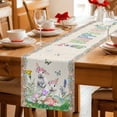 thumbnail image 5 of Easter Table Runner 48 Inches Long Farmhouse Dress Scarves, Farmhouse Bunny Colorful Eggs Flowers Plants Dining Tablerunner for Coffee Table/Kitchen Island/Party Décor, 13" x 48", 5 of 8