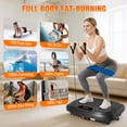 thumbnail image 3 of Vibration Plate Exercise Machine, Full Body Vibration Platform with 2 Loops & 5 Resistance Bands for Wellness and Fitness, Black, 3 of 6