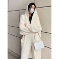 thumbnail image 1 of Cárdigan largo blanco para mujer, ropa de invierno tejida esponjosa de manga larga, suéter de cachemira, abrigo de estilo coreano cálido vintage 2024, 1 of 4