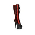 thumbnail image 2 of Ellie Shoes E-609-Raven-S 6" Satin Knee High Womens Boot. 8 / Black/Red, 2 of 2