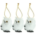 thumbnail image 1 of 3pcs Furry Owl Ornament Adorable Owl Pendants Cute Owl Model Tree Hanging Decor, 1 of 8