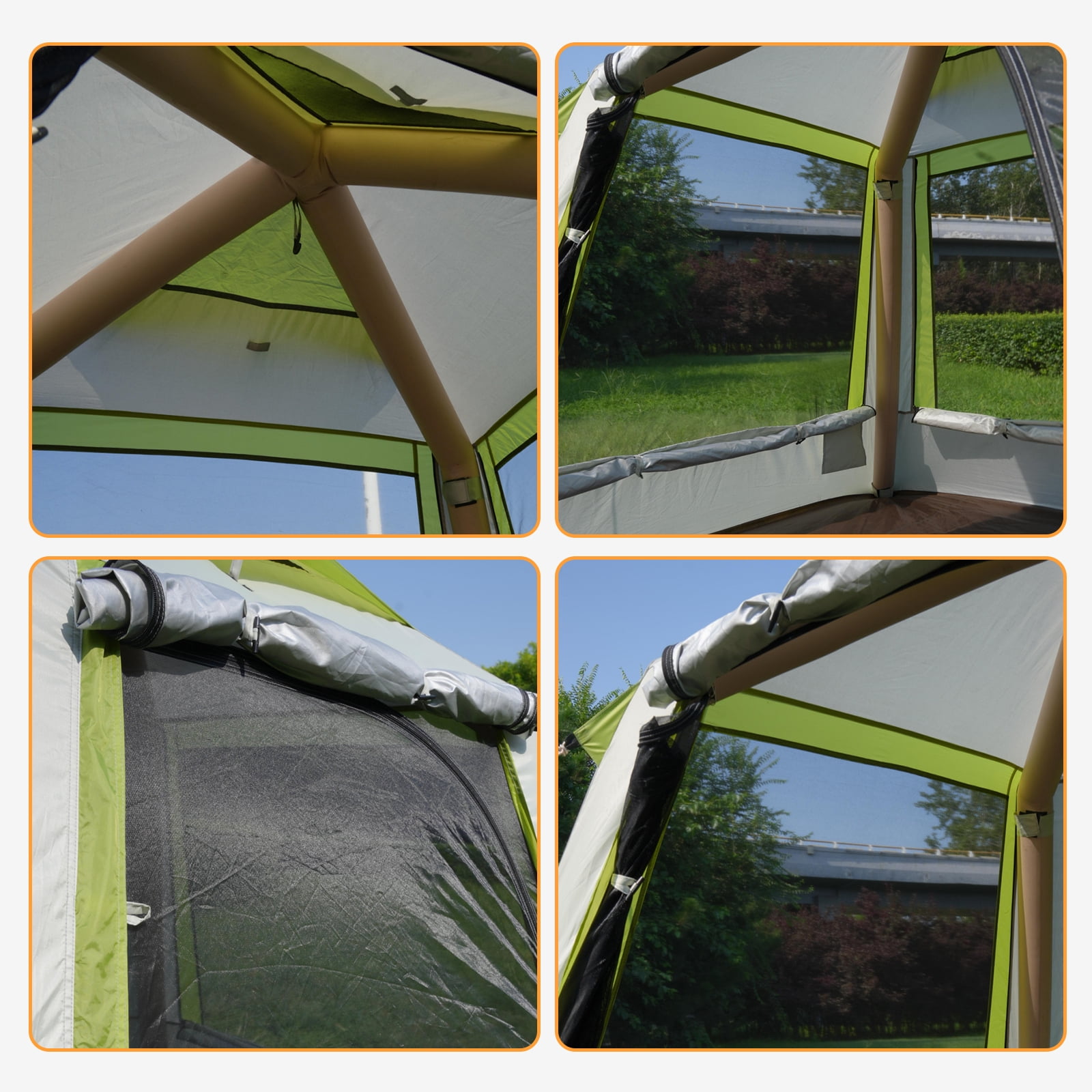 Qiyester Fully Automatic Inflatable Tent, Outdoor Camping, Rainproof and Sunproof, 300D Oxford Cloth, Foldable, Portable, Quick-Opening, No-Setup Required Inflatable Tent, Suitable for Travel