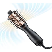 TYMO 2.0 Blowout Hot Air Brush, One Step Volumizer, 3X Faster Drying, 0.6 lb, Straightener Curling in One, Black