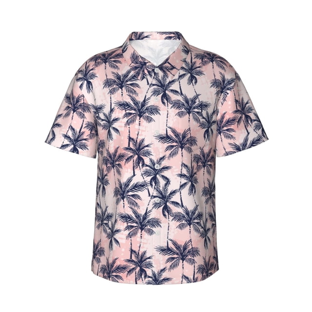 Balery Tropics Palm Trees Camisas hawaianas de manga corta para hombre, camisas playeras de corte holgado, camisas de vacaciones con botones,XX-Large