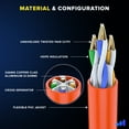 thumbnail image 2 of Ethernet Cable 100 ft CAT6 High Speed Internet Network LAN Cable Cord, Outdoor Waterproof (Orange), 2 of 8