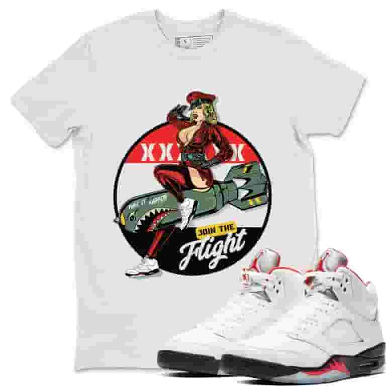 Pin Up Girl T-Shirt Jordan SE Denim Fire Red Sneaker Matching
