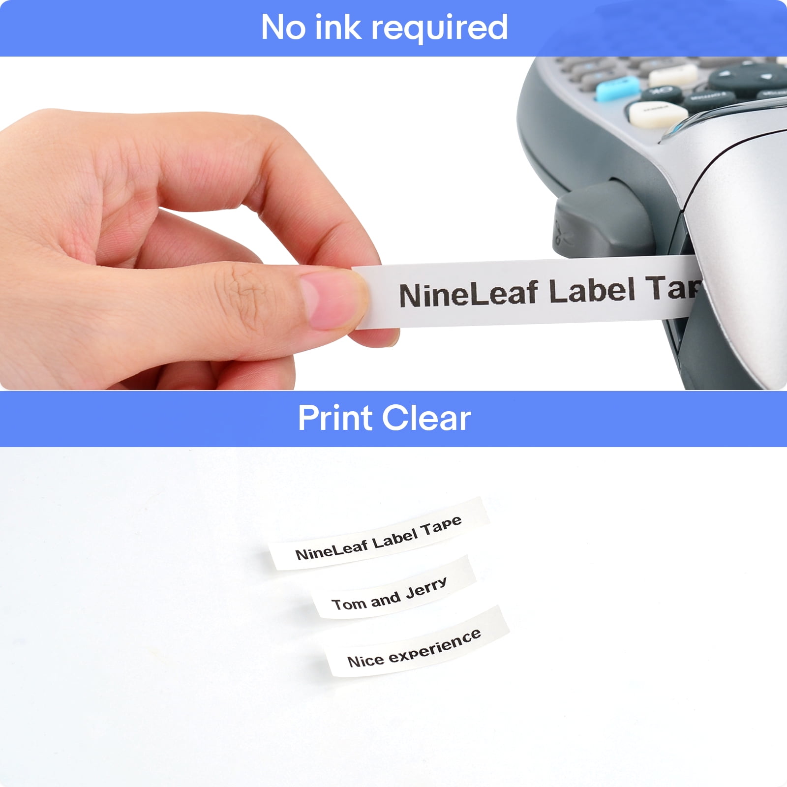 (2 pack) NineLeaf 6PK Compatible for DYMO LetraTag Refills 91331 12mm 1/2'' Black on White Plastic Label Maker Tape