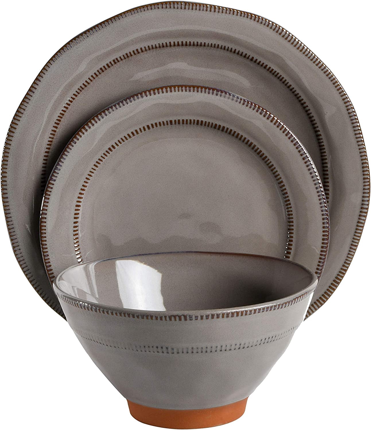 Gibson Elite Terranea 12 Piece Dinnerware Set - Gray