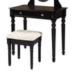 thumbnail image 4 of HomeRoots 352234 Wooden Vanity Set with Adjustable Mirror & Drawer, Black & Beige, 4 of 5