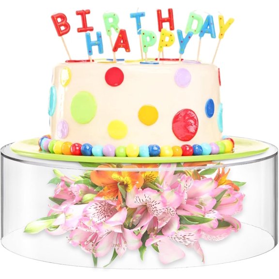 Ihvewuo Acrylic Fillable Cake Stand Clear Cake Riser Cylinder Cupcake Stand Decorative Cake Display Round Cake Display Stand Reusable Cake Holder for Party Wedding Birthday 5.9in 7.87in 9.8in