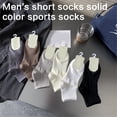 thumbnail image 4 of Mens Casual Outdoor Sport Athletic Ribbed Cuff Cotton Ankle Socks Breathable Fashion Solid Color Short Tube Ankle Socks, 4 of 21