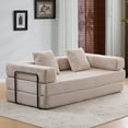 thumbnail image 5 of Convertible Couch Sofa Bed Foldable Floor Sleeper | Modern Fold Out Couch | Removable Backrest & Armrests | No Assembly Compression Sofa Sleeper for Living Room, Bedroom | Corduroy Fabric Beige, 5 of 8
