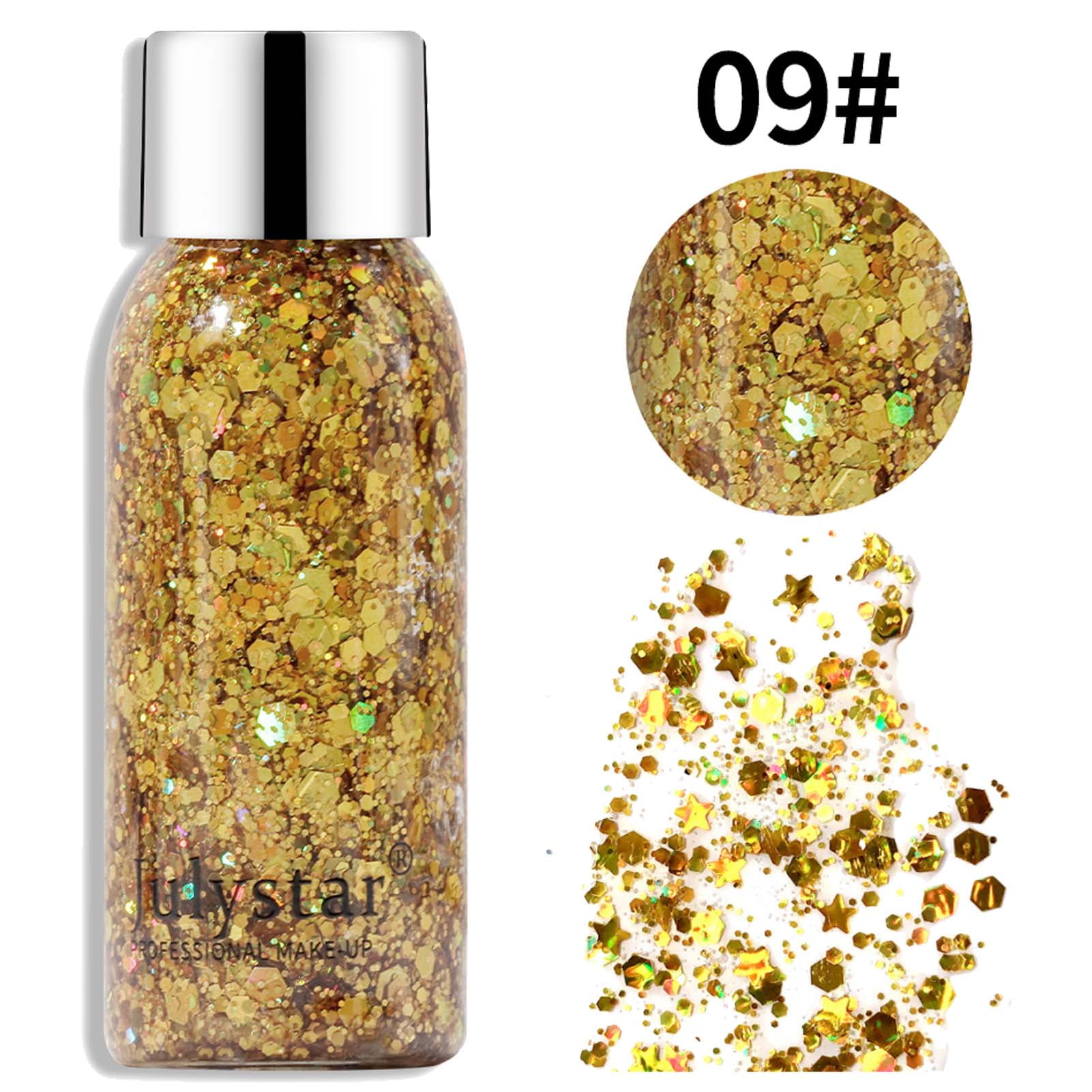 Glitter Body Gel - Glitter Liquid Eyeshadow - Festival Glitter Cosmetic Face Hair Nails Makeup Long Lasting Sparkling Chunky Sequins Glitter Body Gel - Glitter Liquid Eyeshadow - Festival Glitter Cosmetic Face Hair Nails Makeup Long Lasting Sparkling Chunky Sequins