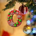 thumbnail image 1 of 26 Pieces Red Letters Christmas Tree Decorations Candy Cane Letters With Berry Pattern Mini Alphabet Hanging Ornaments Party Home 2D Acrylic Christmas Tree Weight Ornament Stained Glass Flower Window, 1 of 3