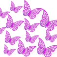 thumbnail image 1 of AIEX 24 x 3D Butterfly Ornaments with 3 Different Sizes (Rainbow Purple), 1 of 6