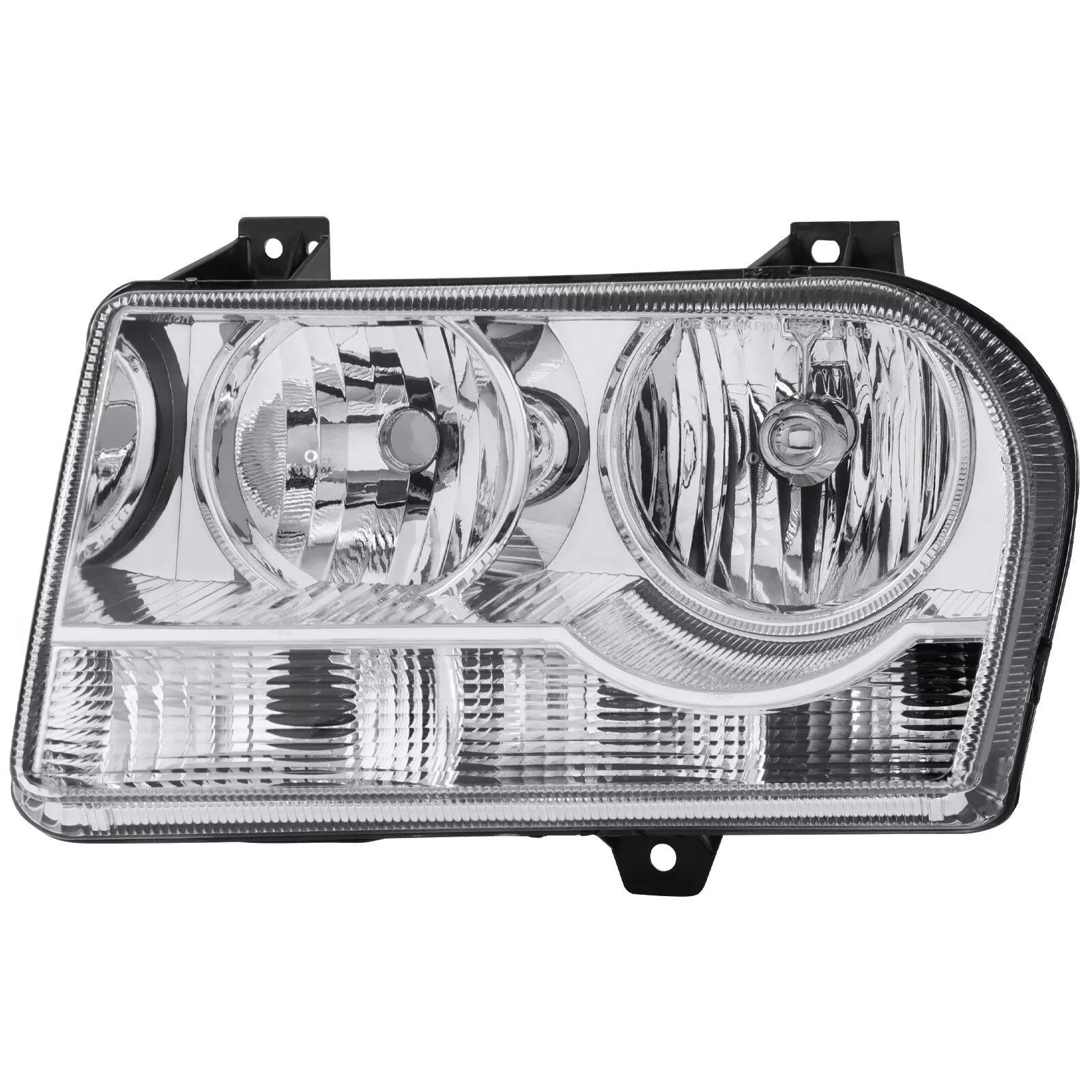 MOSTPLUS Pair Chrome Headlights Assembly for 2005-2010 Chrysler 300 Halogen Style
