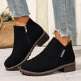 thumbnail image 2 of Modisza Ankle Boots for Women Low Chunky Heel Short Booties 2025 Non Slip Outdoor Fall Walking Work Shoes Black 7.5, 2 of 8