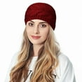 thumbnail image 3 of Uooqdmx Skincare Headband, Sweatbands for Women Knitting Wool Empty Top Pullover Hat Hair European Hair Bheaddress Hair Accessories for Women, Hair Ribbons Watermelon Red One Size, 3 of 3