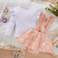 thumbnail image 4 of Odeerbi Autumn Winter Baby Girls Baby Girl 2025 Long Sleeved Blouse Flower Pattern Suspender Skirt Suit, 4 of 9