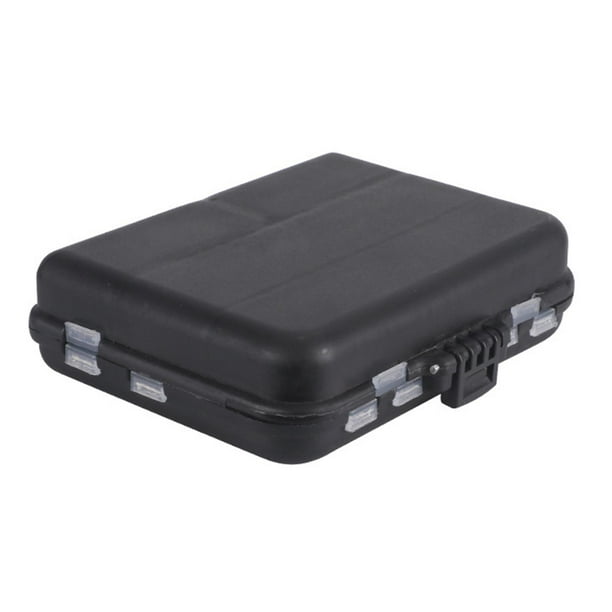 Caja rígida para aparejos de pesca, caja para señuelos, contenedor multifuncional, ligera y extraíble. negro