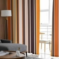 thumbnail image 4 of Colorful Stripes Sheer Curtains 84 Inches Long 2 Panels Set, Window Sheer Curtains for Living Room/Bedroom, Rustic Rainbow Autumn Vertical Striped Light Filtering Rod Pocket Curtain 52'' x 84'' x 2, 4 of 7