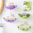 thumbnail image 2 of OIUR 3Pcs Wall Mount Lotus Soap Dish Double Layers Quick Drain No Drill Kitchen Bathroom Shampoo Bar Soap Holder Container Box Saver, 2 of 6