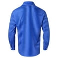 thumbnail image 2 of FEOYA Mens Striped Shirts Casual Business Top Long Sleeve Button Down Shirt Regular Fit Shirts Wedding Cotton Dress Shirt Lapel Collar Shirts Work Office Outfit S, 2 of 6