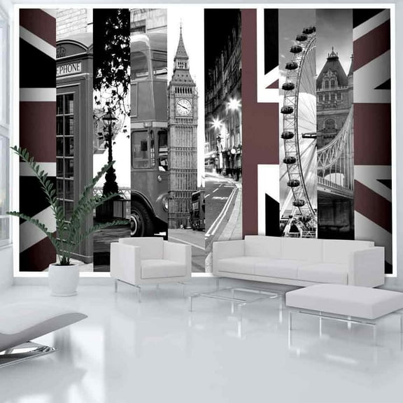 Tiptophomedecor Cityscape Wallpaper Wall Mural - London Symbols