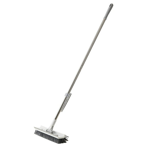 HengDidi 5-in-1 Multi-Angle Bathroom Scrubber - Tile Grout Cleaner with Rubber Squeegee, Long Handle Gap Brush for Shower Tracks, Sinks & Hard-to-Reach Areas