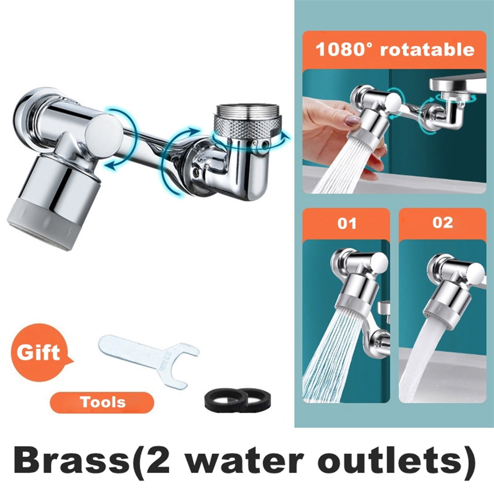 Universal Faucet Extenders Aerator Washbasin Tap Extension Splash Filter Bubbler Nozzle Robotic Arm Kitchen Tap Extender ,Easy to Use