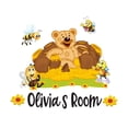 thumbnail image 2 of Children Cute Cartoon Wall Decal Decoration Custom name Cute Honey Bee's Vinyl Wall Decal Lasts Years and Easily Removable - Size: 40 In(W) x 36 In(H), 2 of 5