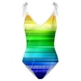 thumbnail image 2 of Aayomet Maillots de Bain pour Femmes Corps Entier Maillot de Bain une Pièce Grande Taille Imprimé Bikini, Bleu P, 2 of 4