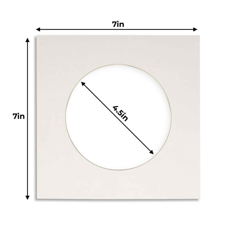 Torrent Suede Acid Free 7x7 Cirlce Picture Frame Mat With White.