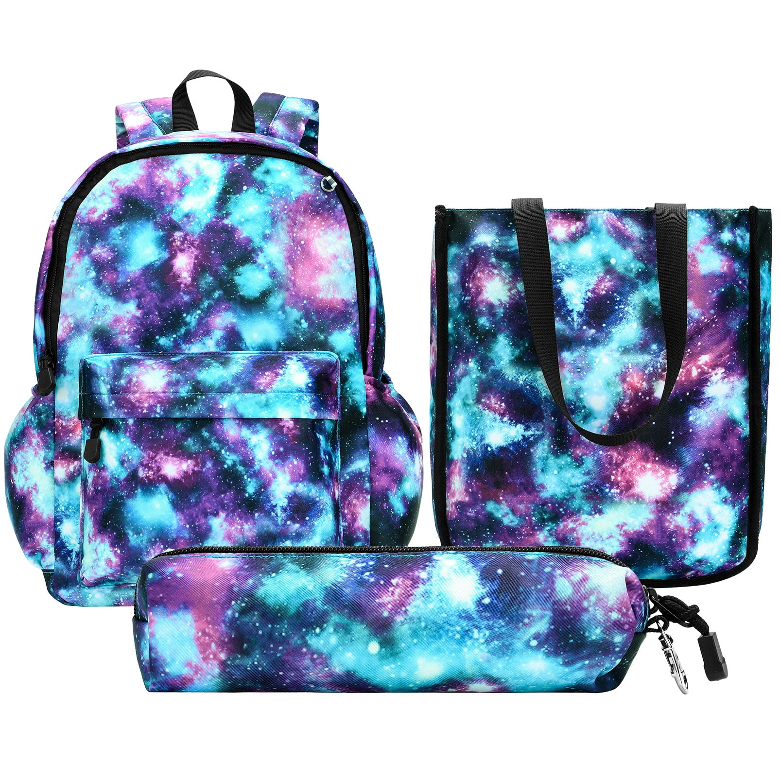Galaxy Flower Pink Backpack Girls School Shoulder Pencil Bag Kid Laptop Rucksack 