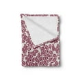 thumbnail image 2 of Leaves Soft Flannel Fleece Throw Blanket, Monochrome Foliage Pattern Flowering Branches with Berries Botany Illustration, Cozy Plush for Indoor and Outdoor Use, 70" x 90", Maroon Beige, by Ambesonne, 2 of 5