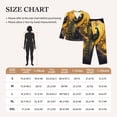 thumbnail image 4 of Fotbe Elegant Gold Leaf Peacock Conjunto de Pijama de Manga Larga para Mujer con Estampado, Ropa de Dormir de 2 Piezas, Conjunto de Casa Suave y Cómodo con Bolsillos-Small, 4 of 7