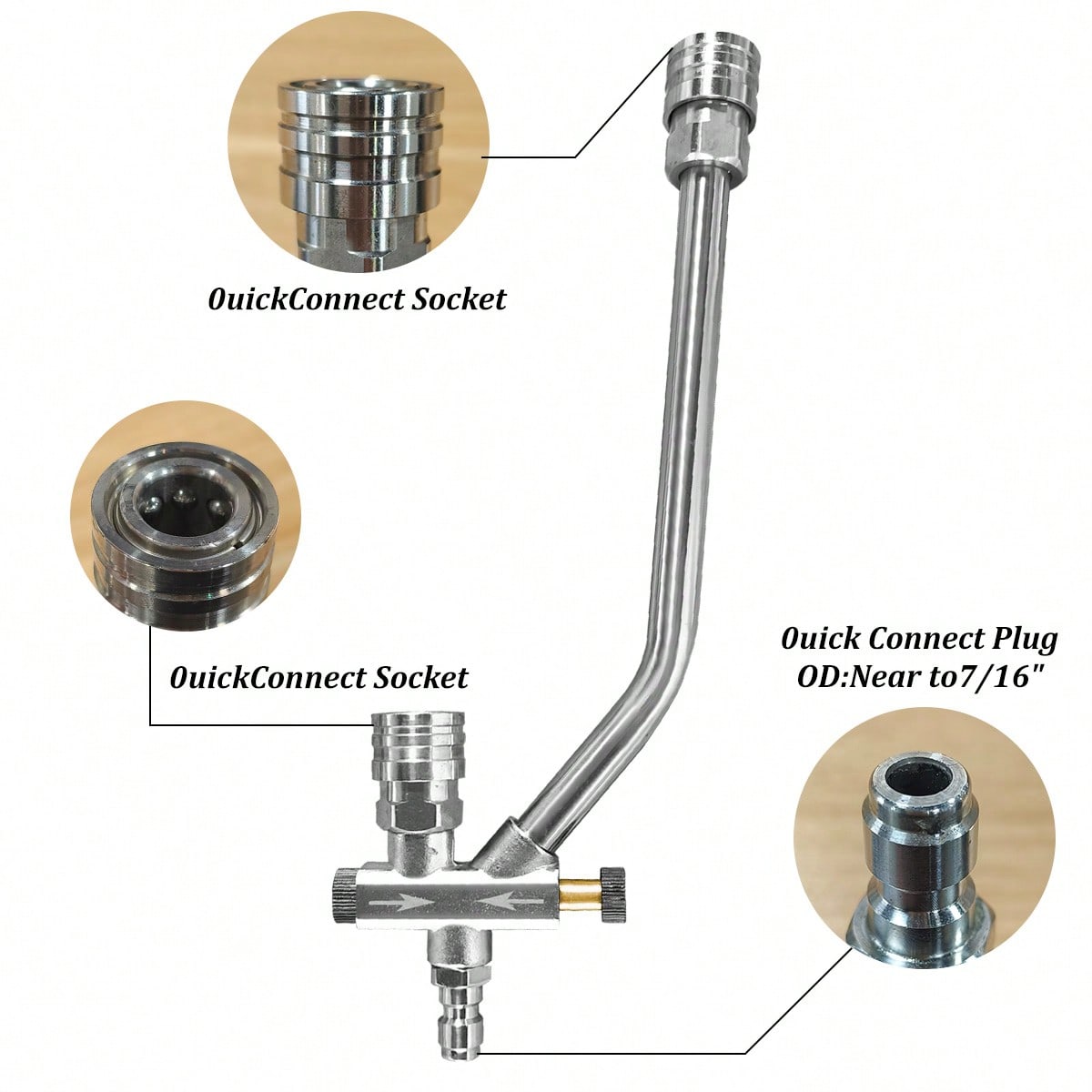 Foam Cannon Dual-Connector Accessory, Pressure Washer Double Tip Attachment for Foam Cannon, Pressure Washer Accessories with 1/4" Quick Connect for Car Wash, 5 Pressure Washer Sprayer Nozzles