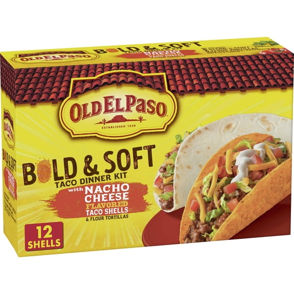 Old El Paso Nacho Cheese Bold & Soft Tortilla Taco Dinner Kit, 12 ct., 12.6 oz.
