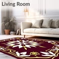 thumbnail image 2 of ODIKA 2'x3' Machine Washable Non-Slip Area Rug, Holiday Starburst Medallion Kit with Elegant Interlocking Design High Traffic Rug with Pad, Burgundy, 654201, 2 of 8