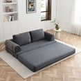 thumbnail image 6 of 79.5" Convertible Sofa Bed, Folding Floor Couch, Corduroy Couch Bed, Boneless Sofa for Living Room Bedroom, Gray, 6 of 7