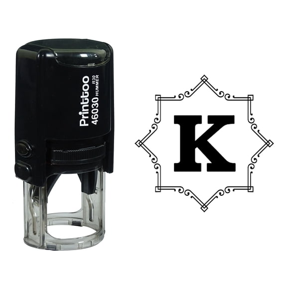 Printtoo Octagon Celtic Swirl Frame Alphabet K Monogram Self Inking Rubber Stamp Office Stationary