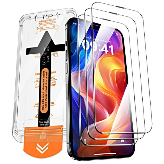 Allytechgroup 3 Pack Screen Protector for iPhone 17 Pro,  Anti-Scratch Case Friendly Anti-Fingerprint Tempered Glass Shockproof Screen Protector for iPhone 17 Pro, Black
