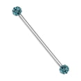 thumbnail image 4 of Industrial Barbell 14G with Crystal Paved Ferido Balls Surgical Steel - 6 Colors, 4 of 11