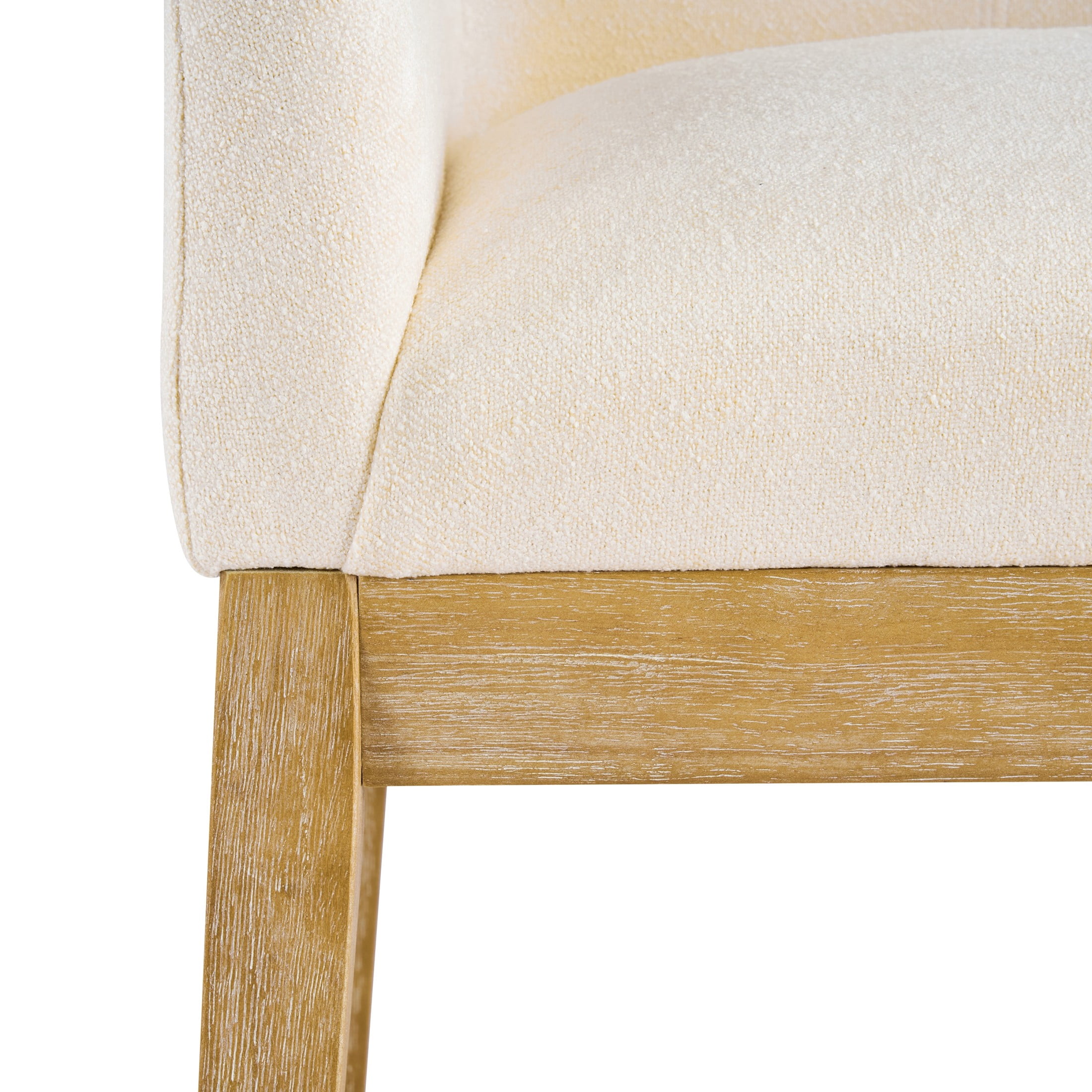 Christopher Knight Home Modern Upholstered Wood Counter Stools with Armrests, Natural+Beige, Set of 4