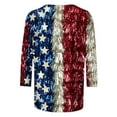 thumbnail image 4 of Gamivast Clothes Under $5.00 4th of July Outfits For Women,4th of July Shirts Women,American Flag 3/4 Sleeve Crew Neck T-Shirt Tunic Tops Blouses Wine L Account Purchase History, 4 of 5
